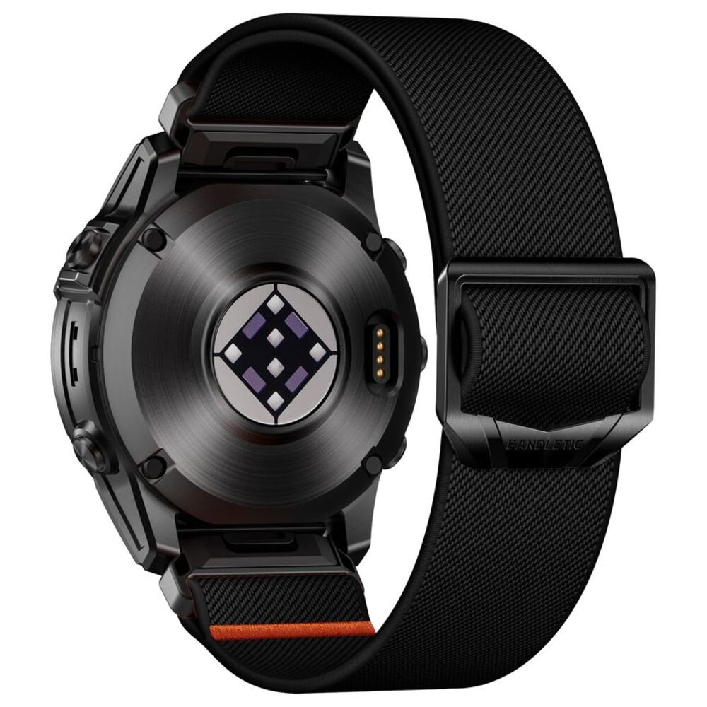 Bandletic 22mm Black  Stretchy Nylon Watch Band for Garmin Instinct/Fenix